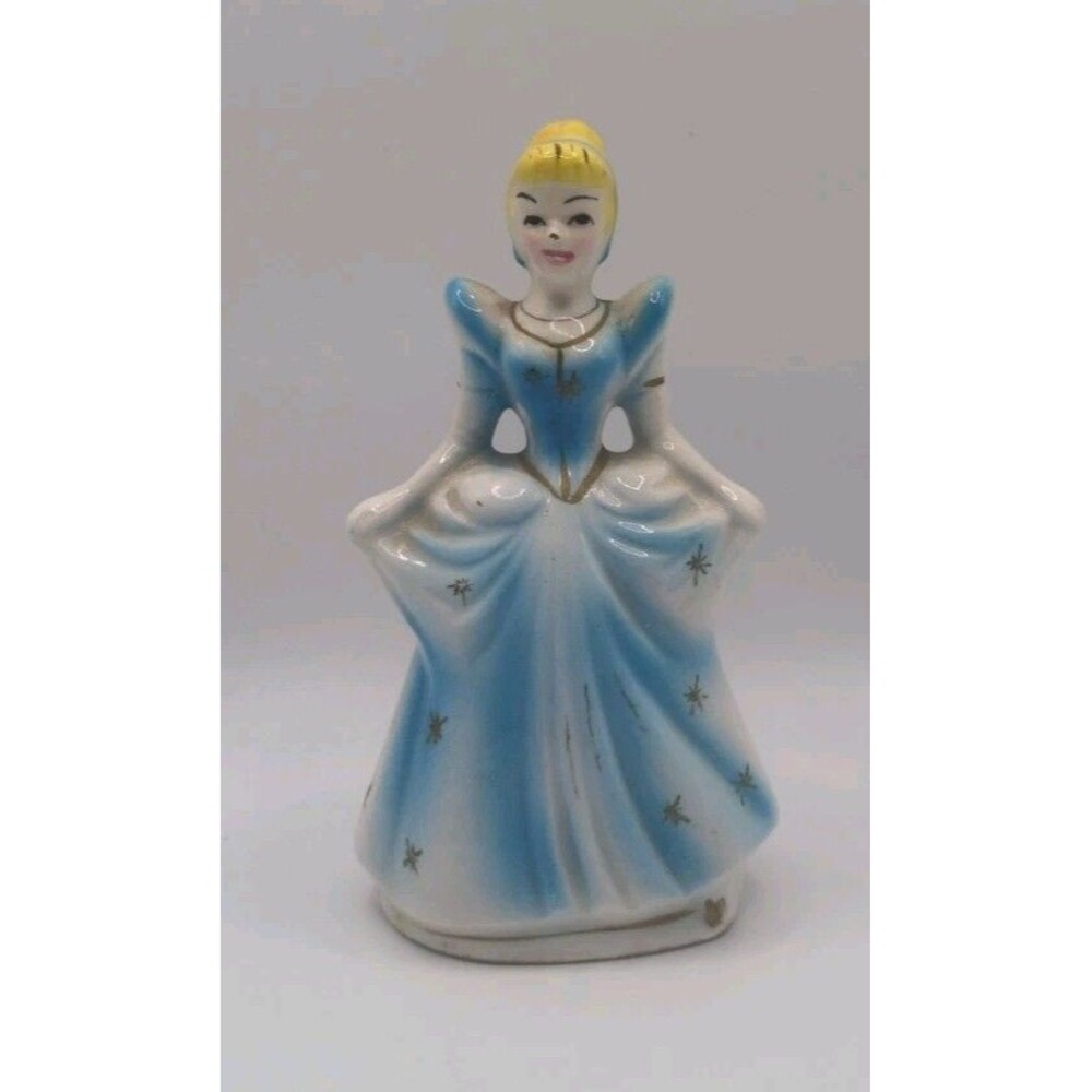 Vintage 1960 Walt Disney Blue Cinderella Porcelain Figure Japan